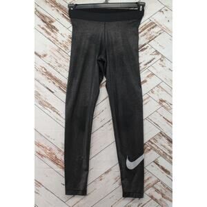 Nike Pro-cool Dri Fit Tights Women Small Black/Silver Sparkle 881778-010 Base